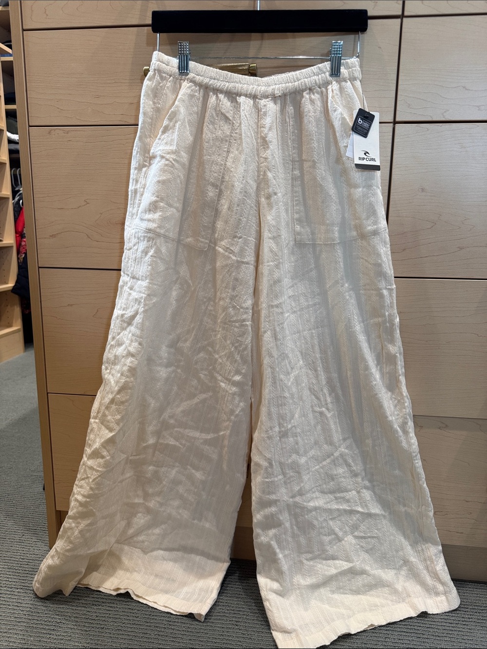 Rip Curl Cream Wide-Leg Fully Lined Pants